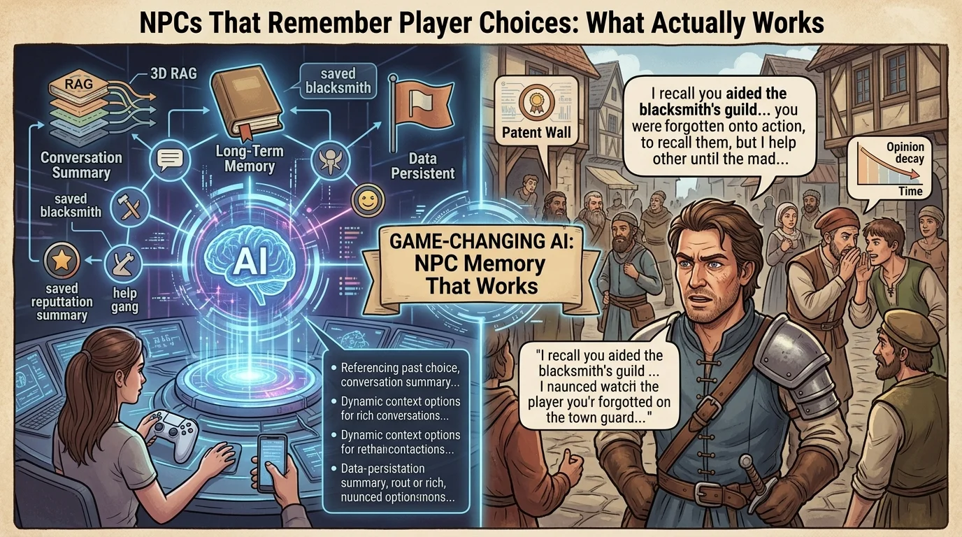 Technical breakdown of AI NPC memory systems, RAG data flow, and dynamic dialogue generation in modern video games