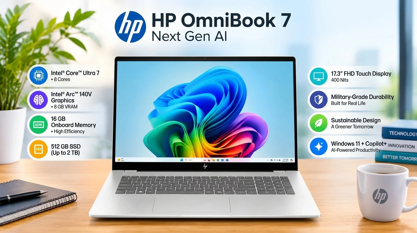 HP OmniBook 7 Next Gen AI 17t-dc000 laptop