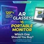 AR glasses vs portable monitor comparison for tech buyers choosing between virtual displays and physical screens.