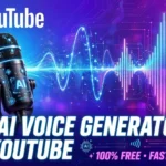 Free AI voice generator for YouTube with AI mic creating sound waves for creators making voiceovers without recording