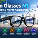 Qwen Glasses N1, highlighting AI features, camera specs, and global availability.